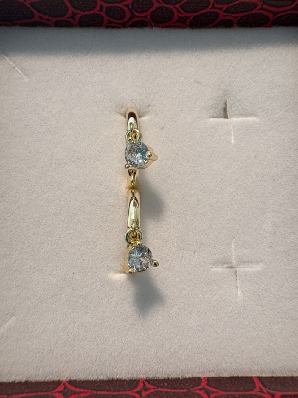 Gold-Tone Drop Earrings with Clear Stones - Women Jewelry